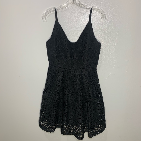 Revolve Lucy Paris Laser Cut Dress in Black - Picture 6 of 11